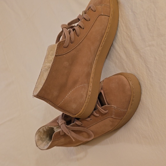 Gently Used Women's ZARA Suede High Top Faux Fur Boot Size 41 or 10.5 Tan - Picture 2 of 8